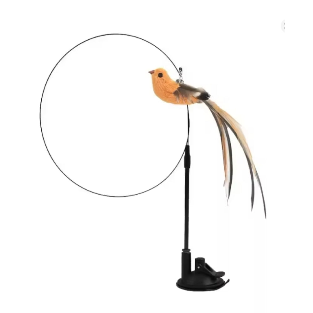 Interaktívna hračka pre mačky s perím, závesná a elastická