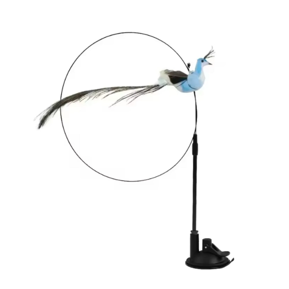 Interaktívna hračka pre mačky s perím, závesná a elastická