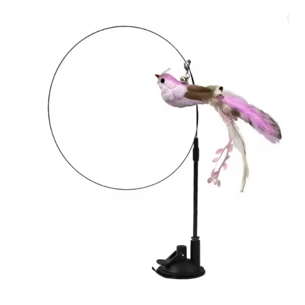 Interaktívna hračka pre mačky s perím, závesná a elastická