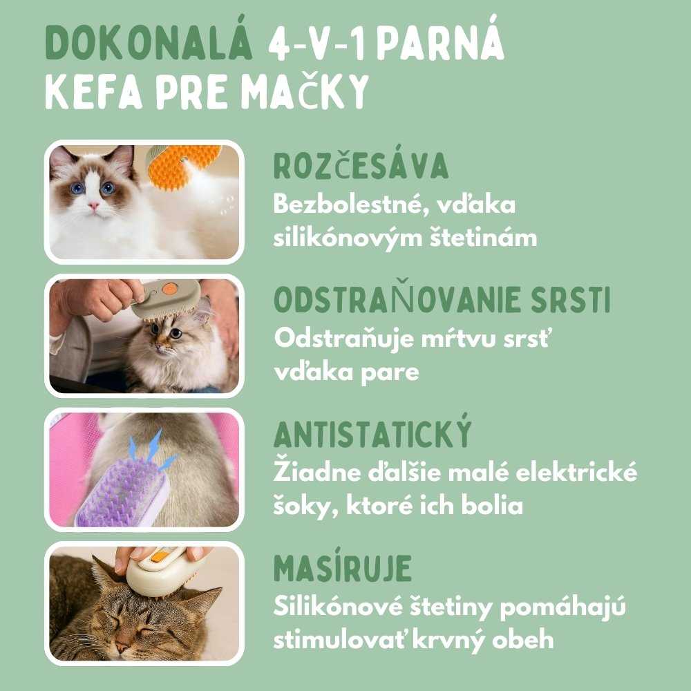 Veluna Steam Brush pre mačky
